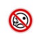 STOP! Do not cry sign. Vector. The icon with a red sign on a white background. For any use. Adults / Children. Warns!