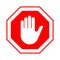 Stop do not enter stop red sign with hand