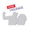Stop domestic violence. Family abuse. Conflict relationships between man and woman.