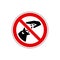 STOP! Don`t feed the animals sign. VECTOR. The icon with a red sign on a white background. For any use. Zoos / parks. Warns.