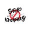Stop Doping icon with syringe. Anti drug concept. Conceptual vector banner or poster.