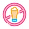 Stop drink alcohol sign icon vector outline illustration