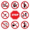 Stop Drugs.Drugs Prohibition Sign collection