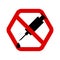 Stop drugs. Prohibition sign. Forbidden hexagonal sign. Vector illustration