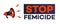 Stop femicide banner with megaphone realistic style