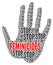 Stop femicide symbol concept in french language