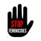 Stop femicide symbol iillustration in french language