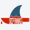 Stop finning.Vector symbol of safe sharks