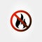 Stop fire icon. Grey background. Vector illustration.