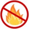 Stop fire sign with flame. No fire symbol