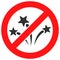 Stop Fireworks Raster Icon Flat Illustration