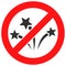 Stop Fireworks Vector Icon Flat Illustration