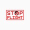 Stop flight icon, flight cancelled vector, flight ban, flight prohibition due to virus, stop coronavirus