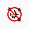 Stop flight icon, flight cancelled vector, flight ban, flight prohibition due to virus, stop coronavirus, coronavirus pandemic