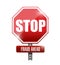 stop, fraud ahead road sign illustration