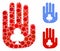 Stop Gambling Hand Composition Icon of Round Dots