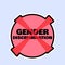 Stop gender discrimination badge or sign design