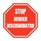 Stop gender discrimination symbol