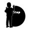 Stop gently children violence. Logo. Illustration