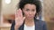 Stop Gesture by African Businesswoman, Rejecting Idea