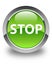 Stop glossy green round button