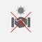 Stop handshake coronavirus vector icon. Warning no hands shaking covid 2019 simple isolated pictogram illustration