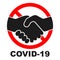 Stop Handshake. Stop coronavirus vector sign