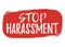 Stop Harassment label. Font with Brush. Equal Rights Badges. Vector illustration icon