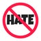 Stop hate circle icon sign flat style design vector illustration.