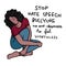 Stop hate speech and bullying people, sadness woman cartoon illustration