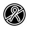Stop of hiv aids disease spread glyph icon vector illustration