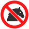 Stop Horse Raster Icon Flat Illustration