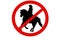Stop horse riding illustration icon on white background.
