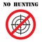 Stop hunting sign vector and icon