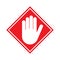 Stop icon with alert hand, warning covid symbol, no - danger isolated on white background vector illustration