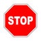 Stop icon. Do not enter sign with text. Prohibition concept. No traffic street symbol. Vector illustration