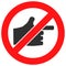 Stop Index Finger Raster Icon Flat Illustration