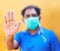 Stop the infection! Healthy man showing gesture