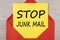 Stop Junk Mail Concept