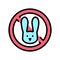 stop kill rabbits color icon vector illustration