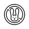 stop kill rabbits line icon vector illustration