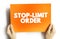 Stop-limit Order - conditional trade that combine the features of a stop loss with those of a limit order to mitigate risk, text