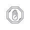 Stop line icon concept. Stop vector linear illustration, symbol, sign