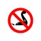 Stop Loch Ness monster. Ban Nessie. Red prohibition road sign