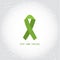 Stop lyme disease. Flat vector poster design with green ribbon.