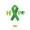 Stop lyme disease. Flat vector poster design with green ribbon.