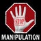 Stop manipulation conceptual illustration. Global social problem