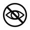 Stop mark and eye icon. Vector showing don\\\'t look.