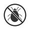 Stop mites sign glyph icon