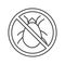 Stop mites sign linear icon